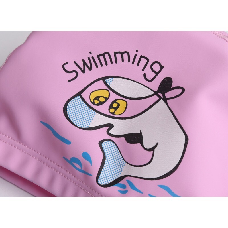 Cască de înot pentru copii din desene animate Cască de înot acoperită cu PU pentru fete și băieți, protecție impermeabilă pentru urechi, șapcă confortabilă de scufundări