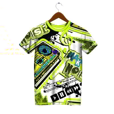 Hip Hop Street T-shirt Ανδρικό 3D Graffiti print Κοντό μανίκι Fashion Personality Ανδρικό T-shirt με στρογγυλή λαιμόκοψη Αθλητικά ρούχα γρήγορου στεγνώματος