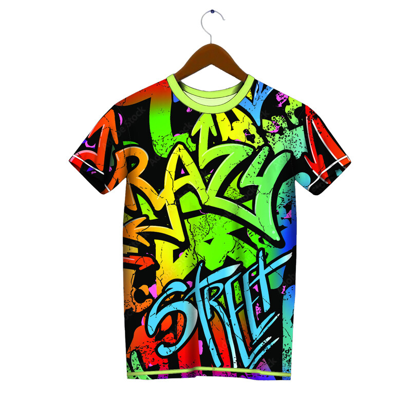 Hip Hop Street T-shirt Ανδρικό 3D Graffiti print Κοντό μανίκι Fashion Personality Ανδρικό T-shirt με στρογγυλή λαιμόκοψη Αθλητικά ρούχα γρήγορου στεγνώματος