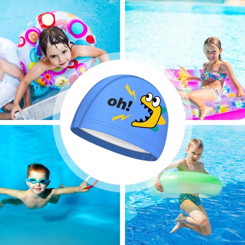 Vodootporna kapa za plivanje Udobna kapa za pokrivanje glave Slatka odjeća i oprema za plivanje iz crtića za djevojčice Dječake tinejdžere Malu djecu
