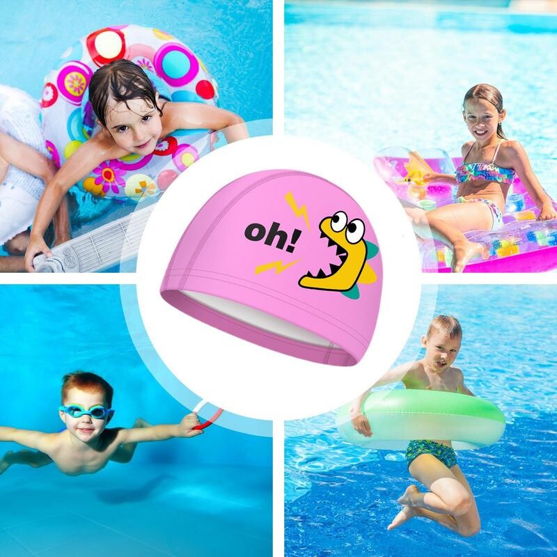Vodootporna kapa za plivanje Udobna kapa za pokrivanje glave Slatka odjeća i oprema za plivanje iz crtića za djevojčice Dječake tinejdžere Malu djecu