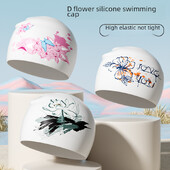 Γυναικείο σκουφάκι κολύμβησης σιλικόνης αδιάβροχο, άνετο, αντιολισθητικό, μοντέρνα εκτύπωση, απευθείας πωλήσεις κατασκευαστή Κορεάτικο στυλ