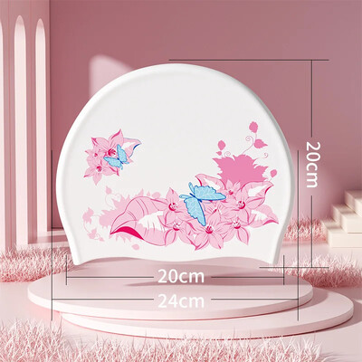 Γυναικείο σκουφάκι κολύμβησης σιλικόνης αδιάβροχο, άνετο, αντιολισθητικό, μοντέρνα εκτύπωση, απευθείας πωλήσεις κατασκευαστή Κορεάτικο στυλ