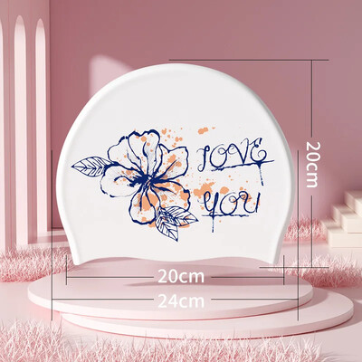 Γυναικείο σκουφάκι κολύμβησης σιλικόνης αδιάβροχο, άνετο, αντιολισθητικό, μοντέρνα εκτύπωση, απευθείας πωλήσεις κατασκευαστή Κορεάτικο στυλ