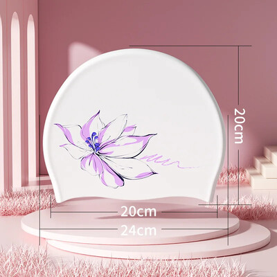 Γυναικείο σκουφάκι κολύμβησης σιλικόνης αδιάβροχο, άνετο, αντιολισθητικό, μοντέρνα εκτύπωση, απευθείας πωλήσεις κατασκευαστή Κορεάτικο στυλ