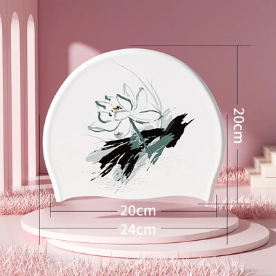 Γυναικείο σκουφάκι κολύμβησης σιλικόνης αδιάβροχο, άνετο, αντιολισθητικό, μοντέρνα εκτύπωση, απευθείας πωλήσεις κατασκευαστή Κορεάτικο στυλ