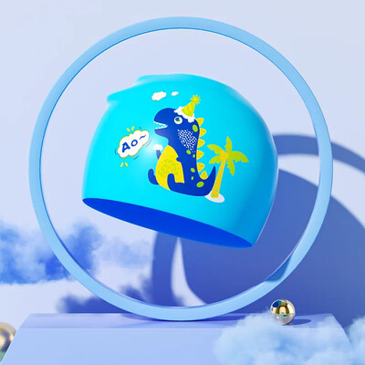 Cască de înot pentru copii din silicon, impermeabilă, cu desene animate, drăguț, confortabilă, nestrânsă, protecție pentru urechi, șapcă de înot, băieți, fete