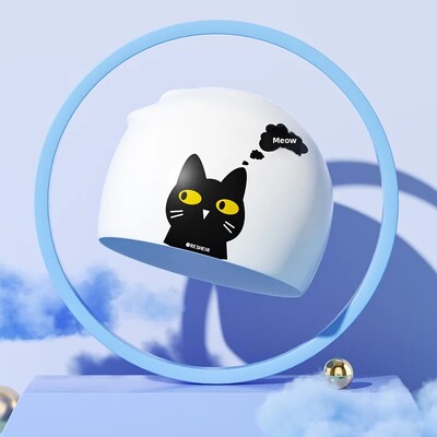 Cască de înot pentru copii din silicon, impermeabilă, cu desene animate, drăguț, confortabilă, nestrânsă, protecție pentru urechi, șapcă de înot, băieți, fete