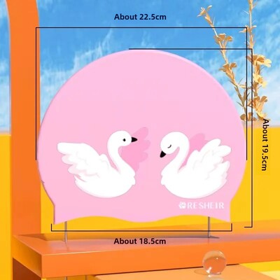 Cască de înot pentru copii din silicon, impermeabilă, cu desene animate, drăguț, confortabilă, nestrânsă, protecție pentru urechi, șapcă de înot, băieți, fete