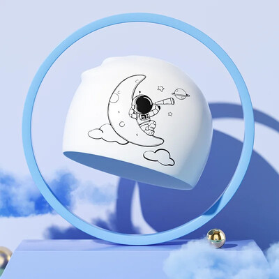Cască de înot pentru copii din silicon, impermeabilă, cu desene animate, drăguț, confortabilă, nestrânsă, protecție pentru urechi, șapcă de înot, băieți, fete
