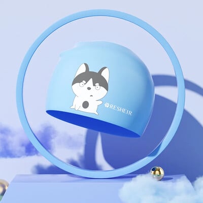 Cască de înot pentru copii din silicon, impermeabilă, cu desene animate, drăguț, confortabilă, nestrânsă, protecție pentru urechi, șapcă de înot, băieți, fete