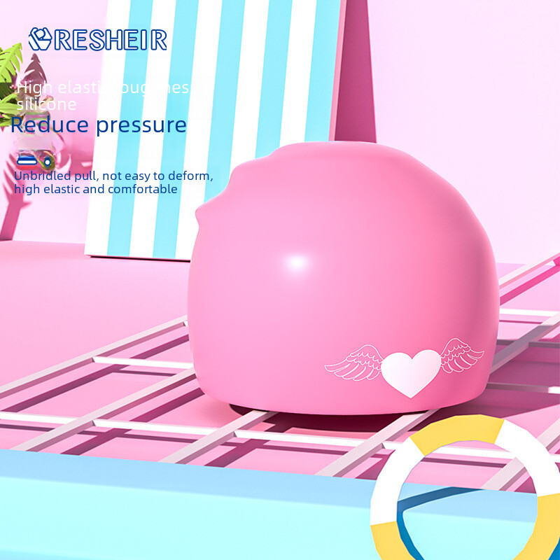 Detská silikónová plavecká čiapka, vodotesná, nesťahujúca, módna, s kreslenou potlačou, dámska, roztomilá, trendy plavecká čiapka