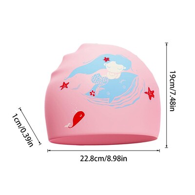 Bērnu peldcepures jaukas meitenes zēnu peldcepures ūdensnecaurlaidīgas elastīgas silikona baseina pludmales peldēšanas aksesuāri niršanas cepures