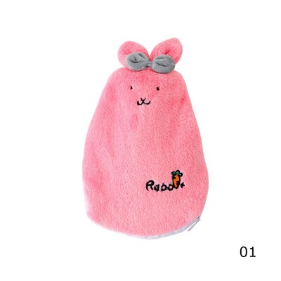 1 gab Atkārtoti lietojams Cute Rabbit PVC stresa sāpju mazināšanas karstā ūdens pudeles maisiņš ar mīkstu, mājīgu vāku ziemas silts karstums roku sildītājs