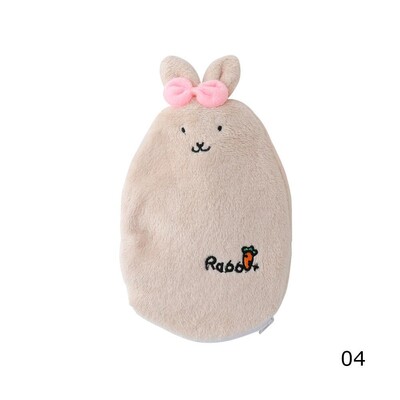 1 gab Atkārtoti lietojams Cute Rabbit PVC stresa sāpju mazināšanas karstā ūdens pudeles maisiņš ar mīkstu, mājīgu vāku ziemas silts karstums roku sildītājs