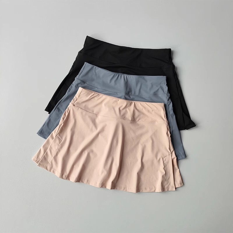 Ženska sportska suknja za jogu Badminton Teniska suknja Hlače visokog struka Dvoslojna 2 u 1 sportska suknja Seksi fitness suknja za ples za jogu