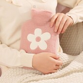 1 kom termofora 500 ml vode punjena zimska PVC zadebljana prijenosna topla studentska grijalica za ruke Plišana mini vrećica za toplu vodu