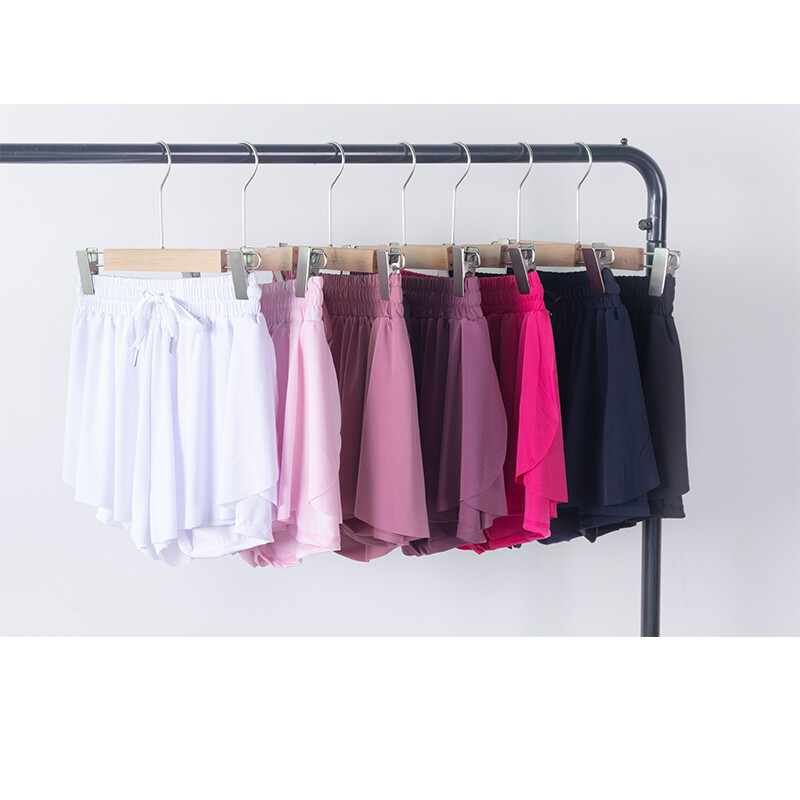 VITALINOVO Dámske 2 v 1 splývavé bežecké šortky, dvojvrstvové atletické cvičebné motorkárske šortky s vysokým pásom, sukne na jogu a tenis