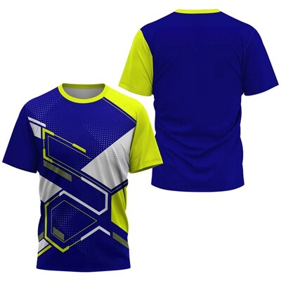 Nova muška sportska majica kratkih rukava za ljetno slobodno vrijeme iz 2024. Badminton za trening stolnog tenisa Prozračna majica s O-izrezom koja se brzo suši