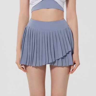Ljetna plisirana suknja za jogu za fitness s kratkim hlačama visokog struka, tanka, otporna na izlaganje, odjeća za tenis, golf, sportska suknja za trčanje, žene