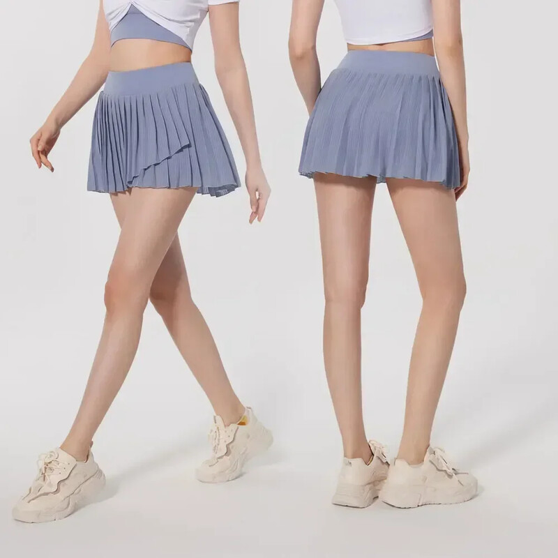 Ljetna plisirana suknja za jogu za fitness s kratkim hlačama visokog struka, tanka, otporna na izlaganje, odjeća za tenis, golf, sportska suknja za trčanje, žene
