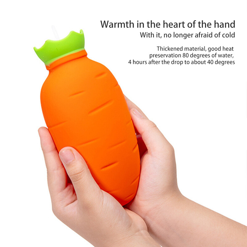 Vaikų guminis morkų rankų šildytuvas, daugkartinio naudojimo karšto vandens butelis, sprogimui atsparus vandens įpurškimo maišelis žiemos skausmą malšinantis kūno kaklo šildytuvas