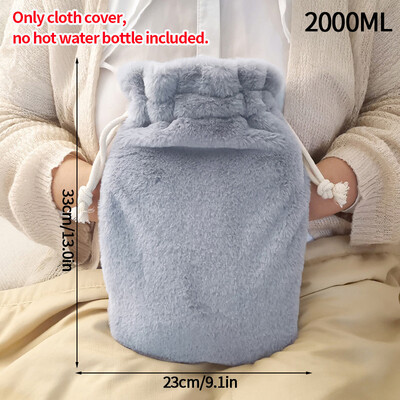 2000 ml karšto vandens maišelio dangtelis Karšto vandens butelio dangtelis Daugkartinio naudojimo pliušinis rankų šildymo maišelio audinys Rankų šildytuvas karšto vandens maišelio audinio dangtelis