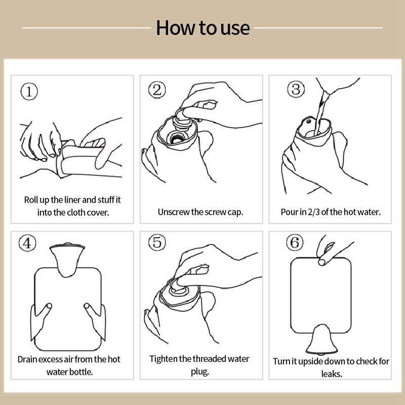 2000 ml karšto vandens maišelio dangtelis Karšto vandens butelio dangtelis Daugkartinio naudojimo pliušinis rankų šildymo maišelio audinys Rankų šildytuvas karšto vandens maišelio audinio dangtelis