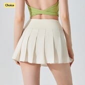 Dámska krátka sukňa s vysokým pásom, úzky strih, skladaná sukňa, bežecká športová fitness sukňa, tenis, bedmintonový golf