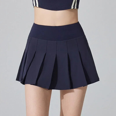 Dámska krátka sukňa s vysokým pásom, úzky strih, skladaná sukňa, bežecká športová fitness sukňa, tenis, bedmintonový golf