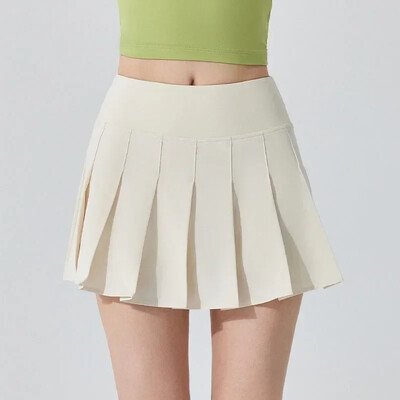 Dámska krátka sukňa s vysokým pásom, úzky strih, skladaná sukňa, bežecká športová fitness sukňa, tenis, bedmintonový golf