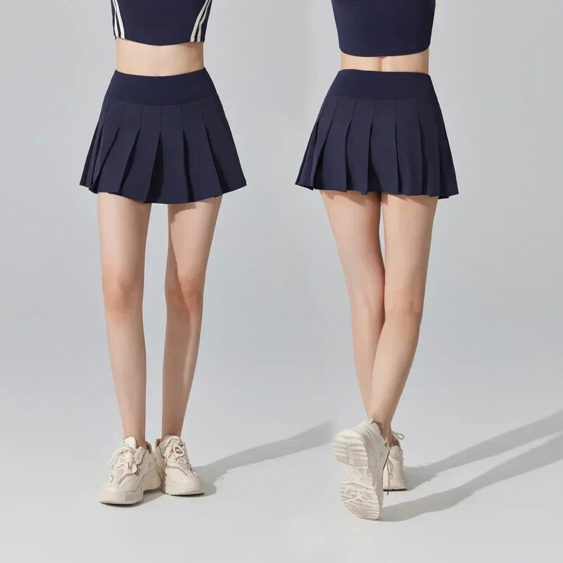 Dámska krátka sukňa s vysokým pásom, úzky strih, skladaná sukňa, bežecká športová fitness sukňa, tenis, bedmintonový golf