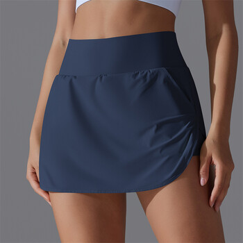 Para Praia Тенис поли за жени с къси шорти Атлетична пола Tummy Control Golf Skirt Шорти за бягане с джобове 7030 синьо