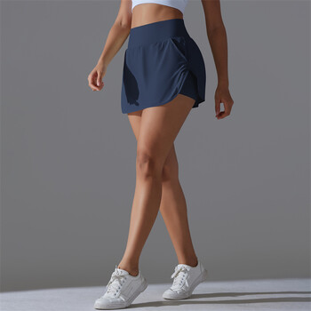 Para Praia Тенис поли за жени с къси шорти Атлетична пола Tummy Control Golf Skirt Шорти за бягане с джобове 7030 синьо