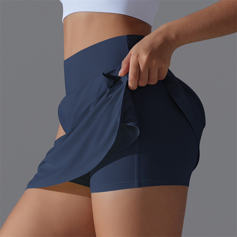 Para Praia teniske suknje za žene s kratkim hlačama Athletic Short Tummy Control Suknja za golf, kratke hlače za trčanje s džepovima 7030 plava