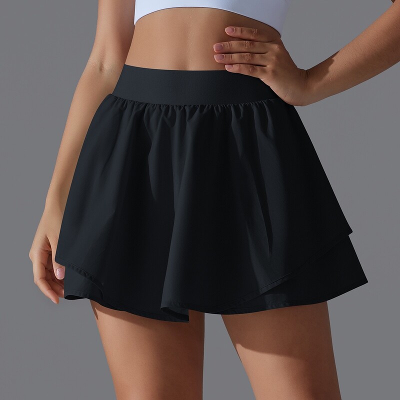 Ženske teniske hlače s džepovima Atletska golf suknja visokog struka Suknje za trčanje 2 u 1 Super rastezljive hlače