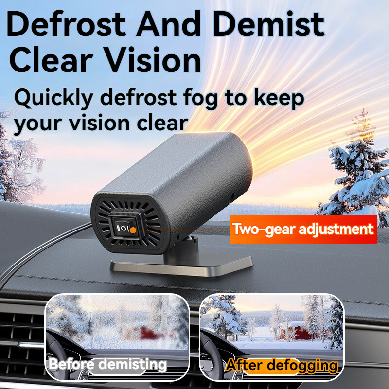 Нагревател за кола Зимен 12v Бързо нагряване Размразяване на предното стъкло Обезмразяване Електрически нагревател Въртящ се на 360 градуса отопление Охлаждащ вентилатор