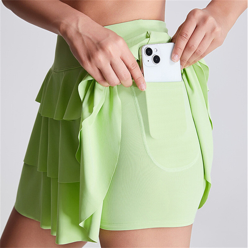 Teniske suknje Ženske golf plisirane džepne hlače otporne na led Sportske fitness hlače visokog struka Lažna dvodijelna kratka suknja za trčanje