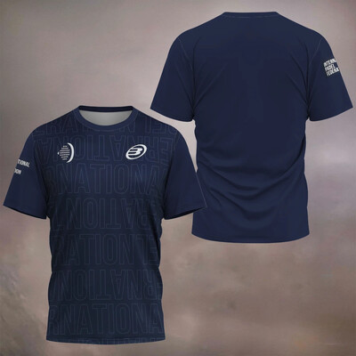 2024 Εξαιρετικά λεπτή καλοκαιρινή αθλητική γυμναστική, αναπνεύσιμο και γρήγορο στέγνωμα, κοντό μανίκι ανδρικό μπλουζάκι με στάμπα με padel, Ανδρικά ρούχα τένις