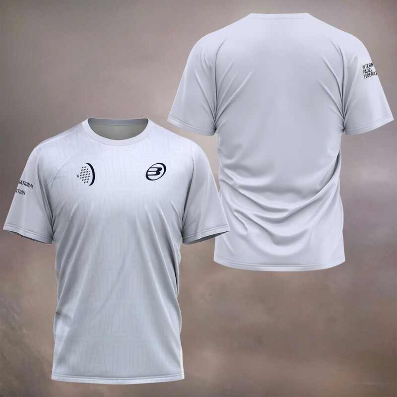 2024 Εξαιρετικά λεπτή καλοκαιρινή αθλητική γυμναστική, αναπνεύσιμο και γρήγορο στέγνωμα, κοντό μανίκι ανδρικό μπλουζάκι με στάμπα με padel, Ανδρικά ρούχα τένις