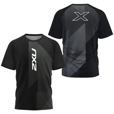 Desktop\Men`s Sports Quick Drying T-shirt 2XU Outdoor Fitness Training Wear Men`s Tennis Breathable Short Sleeve Running Light L