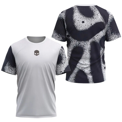 Tricou cu craniu cu uscare rapidă City Padel Tricou de înaltă calitate pentru antrenament tenis Îmbrăcăminte Nouă vară Tricou sport largi pentru bărbați