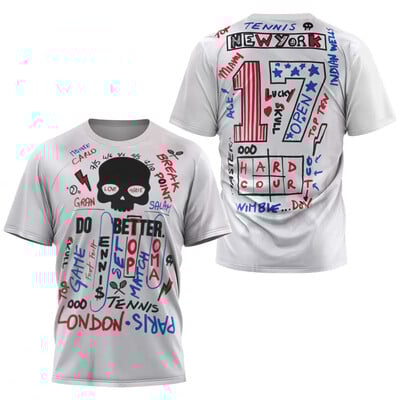 Tricou cu craniu cu uscare rapidă City Padel Tricou de înaltă calitate pentru antrenament tenis Îmbrăcăminte Nouă vară Tricou sport largi pentru bărbați