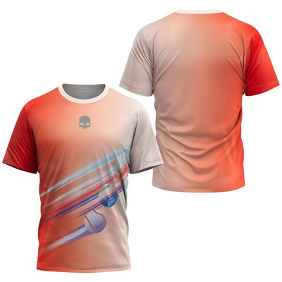 Tricou cu craniu cu uscare rapidă City Padel Tricou de înaltă calitate pentru antrenament tenis Îmbrăcăminte Nouă vară Tricou sport largi pentru bărbați