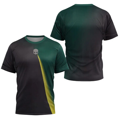 Tricou cu craniu cu uscare rapidă City Padel Tricou de înaltă calitate pentru antrenament tenis Îmbrăcăminte Nouă vară Tricou sport largi pentru bărbați