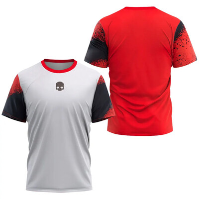 Tricou cu craniu cu uscare rapidă City Padel Tricou de înaltă calitate pentru antrenament tenis Îmbrăcăminte Nouă vară Tricou sport largi pentru bărbați