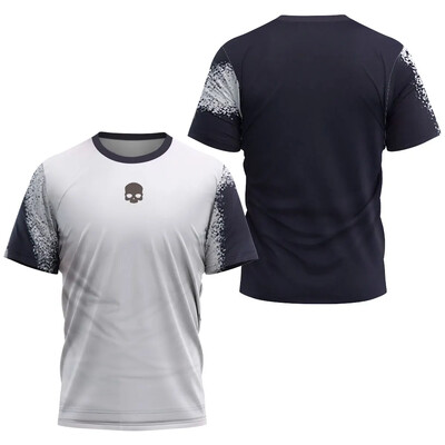 Tricou cu craniu cu uscare rapidă City Padel Tricou de înaltă calitate pentru antrenament tenis Îmbrăcăminte Nouă vară Tricou sport largi pentru bărbați