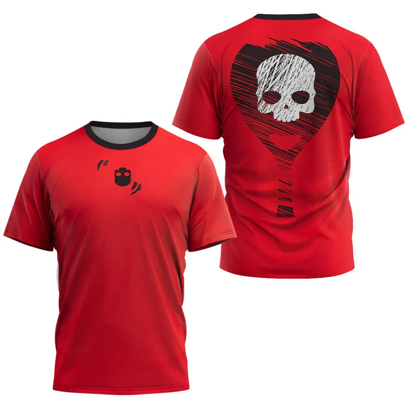 Tricou cu craniu cu uscare rapidă City Padel Tricou de înaltă calitate pentru antrenament tenis Îmbrăcăminte Nouă vară Tricou sport largi pentru bărbați