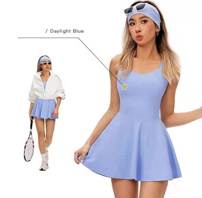 Teniska haljina Ženski sportski kompleti Šorts za golf Badminton Trenirke s leđima Cross Cross s jastučićima za prsa Jednodijelni Slim Fit Mekana odijela za jogu ﻿