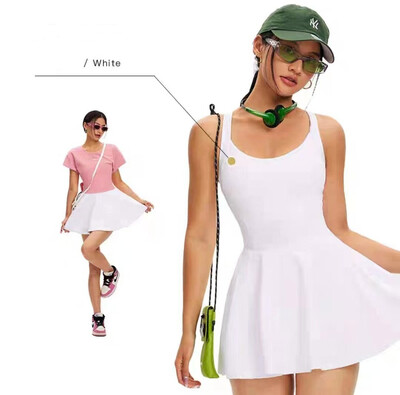 Teniska haljina Ženski sportski kompleti Šorts za golf Badminton Trenirke s leđima Cross Cross s jastučićima za prsa Jednodijelni Slim Fit Mekana odijela za jogu ﻿